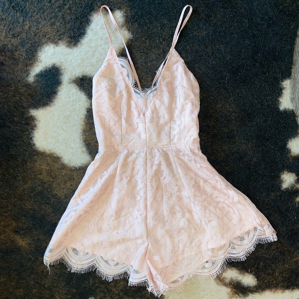 Tobi Pastel Pink Lace Romper Playsuit XS